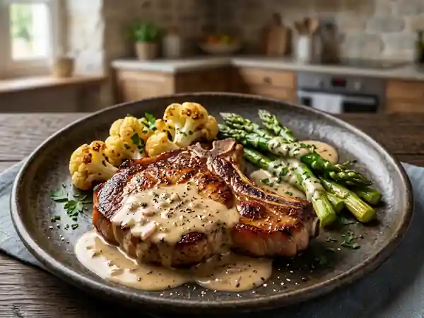 Côtes de veau tendres, crème onctueuse et fumée - Photo de présentation