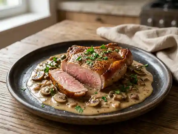 Côtes de veau forestières à la crème - Photo de présentation
