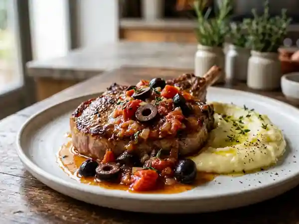 Côtes de veau fondantes aux olives et tomates - Photo de présentation