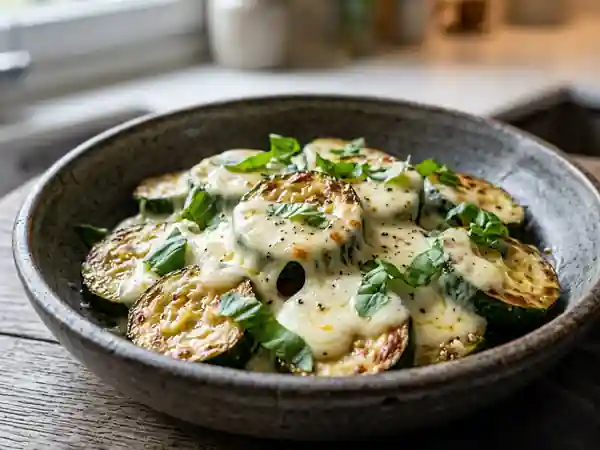 Délicieuses Courgettes Fondantes à la Mozzarella Poêlées - Photo de présentation