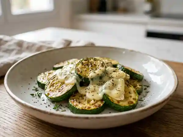 Courgettes fondantes au chèvre et ail - Photo de présentation