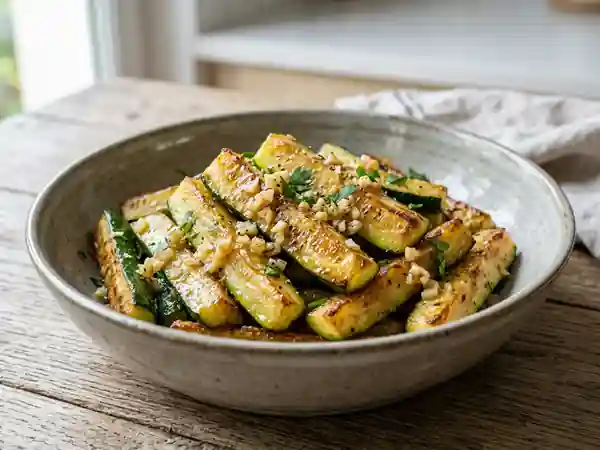 Délicieuses Courgettes Frites au Beurre d'Ail Maison - Photo de présentation