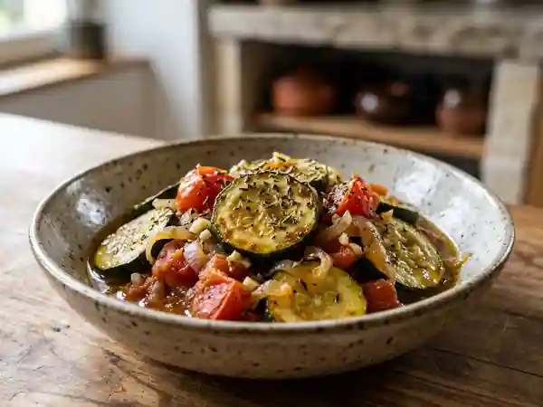 Poêlée de courgettes niçoises au basilic - Photo de présentation