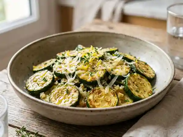 Courgettes fondantes au parmesan et citron frais - Photo de présentation