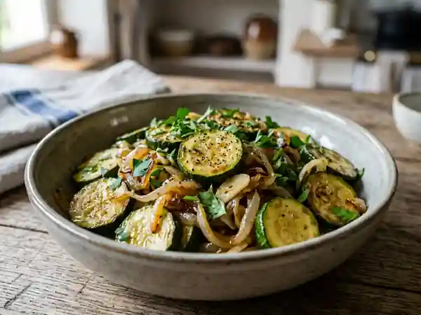 Délicieuses Courgettes Sautées aux Oignons Caramélisés - Photo de présentation