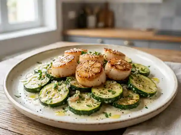 Délicieuses Courgettes Sautées aux Saint-Jacques Fondantes - Photo de présentation