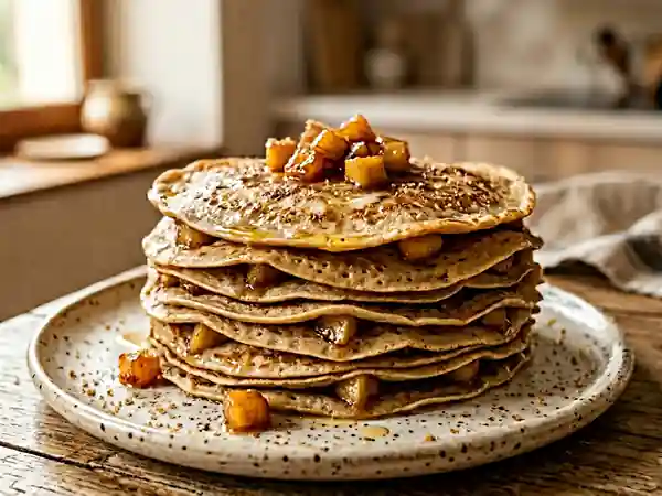 Crêpes moelleuses pomme et châtaigne - Photo de présentation