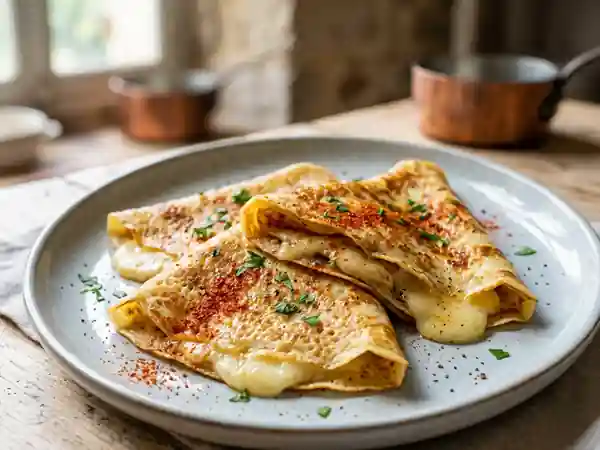 Crêpes fondantes au fromage et paprika - Photo de présentation