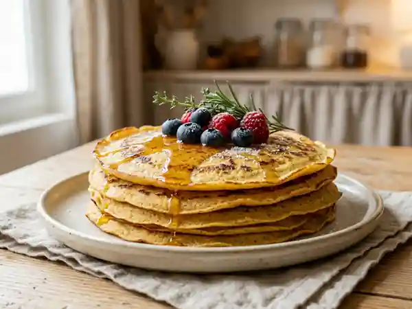 Crêpes de maïs dorées et fondantes - Photo de présentation