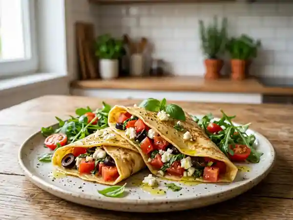 Délicieuses Crêpes Méditerranéennes Farcies aux Saveurs du Sud - Photo de présentation