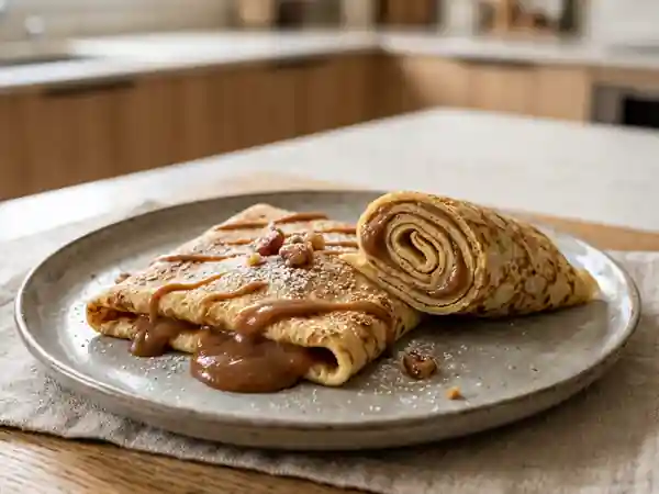 Crêpes fondantes à la crème de marrons - Photo de présentation