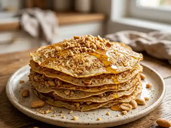 Crêpes fondantes au croquant de cacahuètes - Photo de présentation