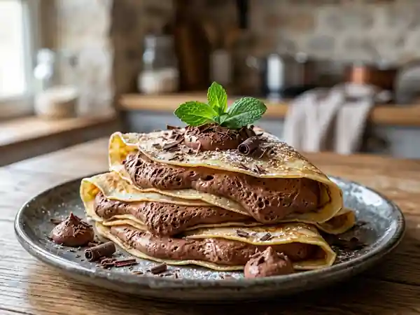 Crêpes Moelleuses au Cœur Mousseux Chocolat - Photo de présentation