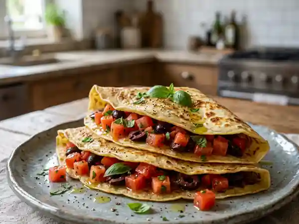 Crêpes Moelleuses Tomate et Olives Noires - Photo de présentation