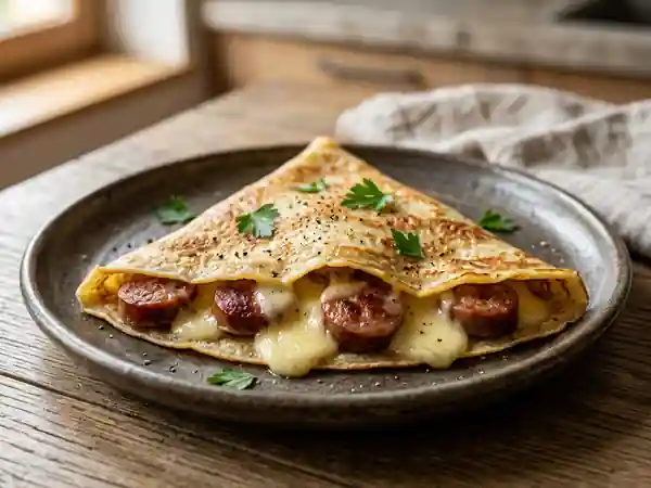 Crêpes fondantes aux diots et gruyère - Photo de présentation