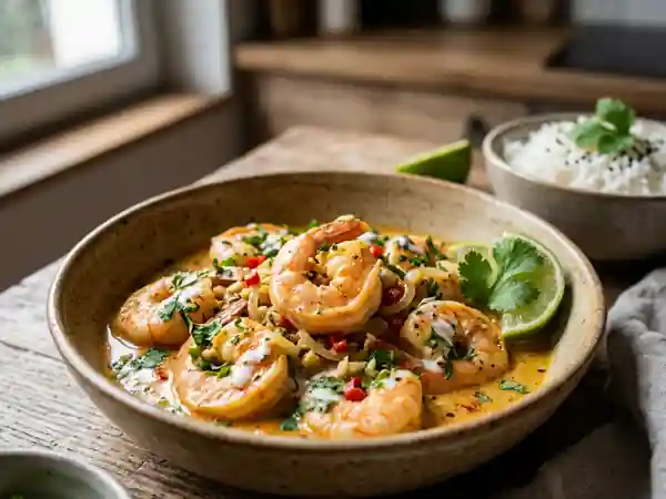 Crevettes onctueuses au coco et citron vert - Photo de présentation