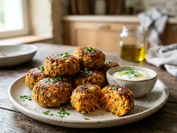 Croquettes d'avoine au fromage et carottes - Photo de présentation