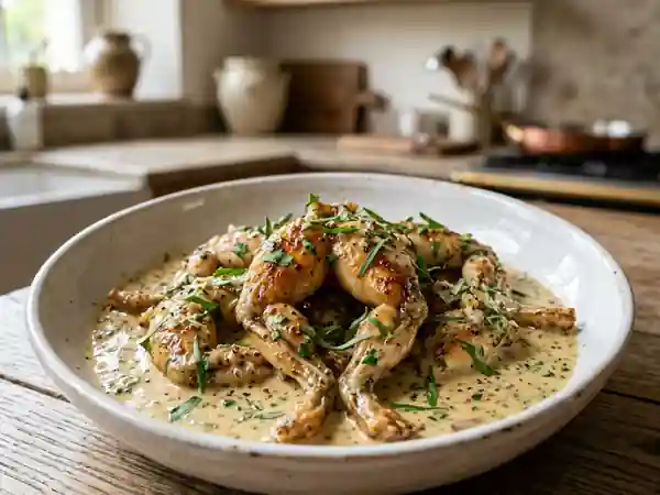Cuisses de grenouille crème moutarde et estragon - Photo de présentation