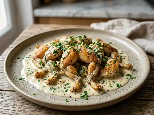 Cuisses de grenouilles à la crème onctueuse - Photo de présentation