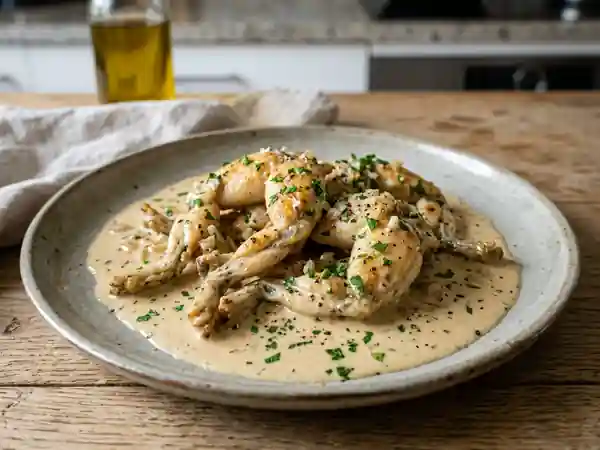 Grenouilles Fondantes à la Crème et à l'Ail - Photo de présentation
