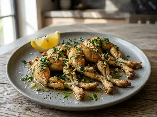 Cuisses de grenouilles croustillantes à l'ail - Photo de présentation