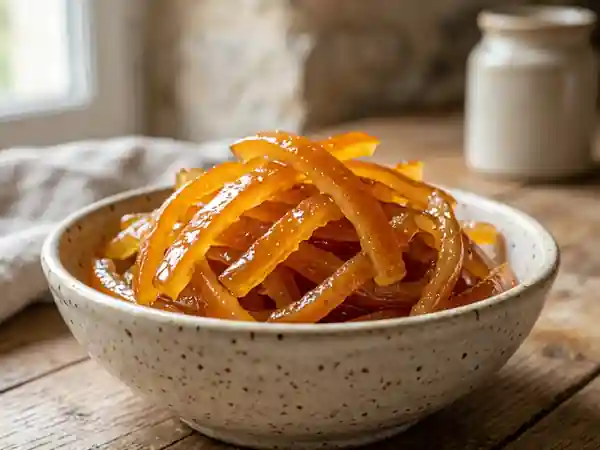Écorces d'oranges fondantes et translucides - Photo de présentation