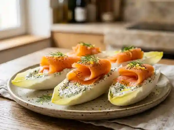 Délicieuses Endives au Saumon Fumé : Recette Facile et Gourmande - Photo de présentation