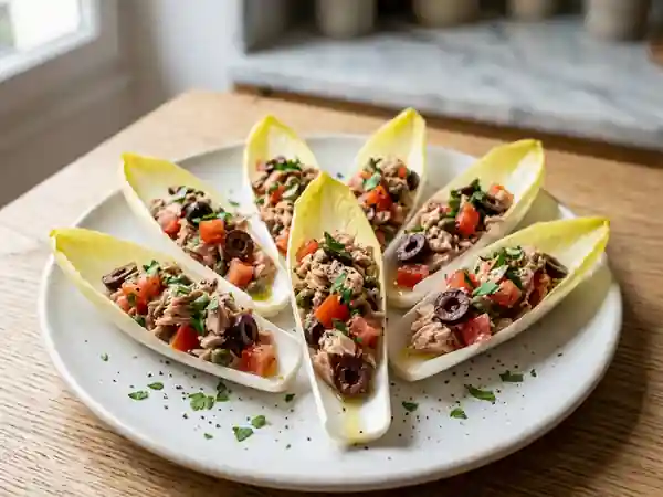 Délicieuses Endives au Thon à la Niçoise : Recette Facile et Savoureuse - Photo de présentation