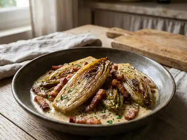 Délicieuses Endives aux Lardons Fondants : Recette Facile et Savoureuse - Photo de présentation
