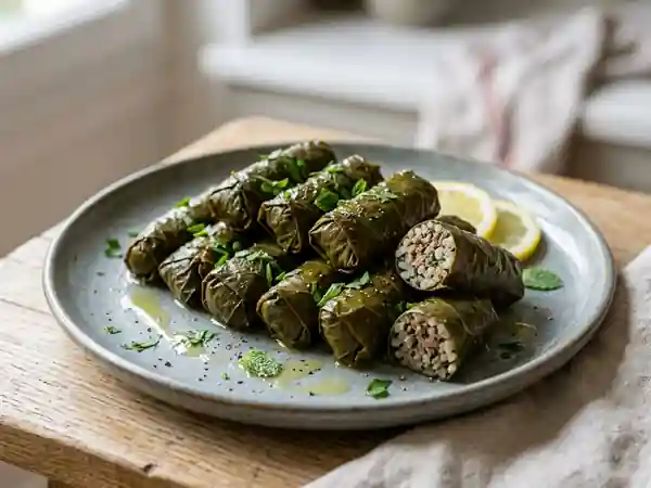 Dolmas fondants au bœuf et menthe fraîche - Photo de présentation