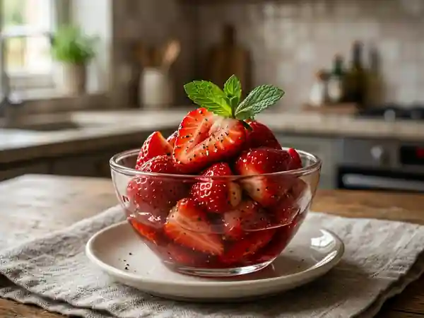 Fraises Acidulées au Poivre Noir et Menthe - Photo de présentation
