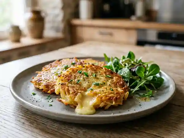 Galettes de pommes de terre au Munster fondant - Photo de présentation