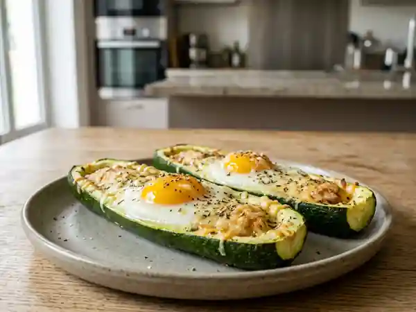 Délicieuses Gondoles de Courgettes Farcies aux Œufs - Photo de présentation