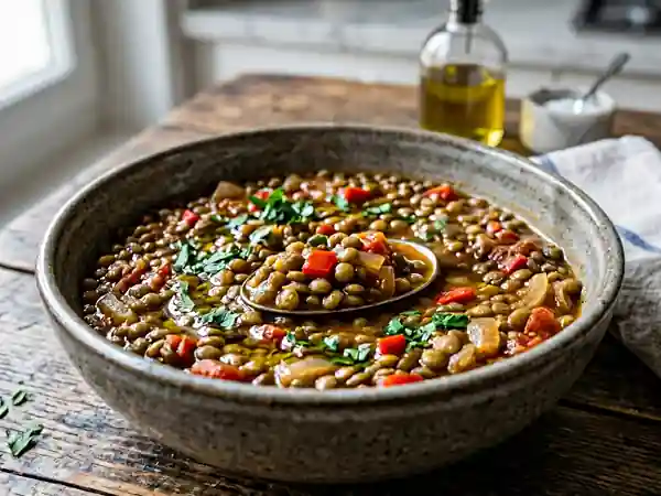 Lentilles fondantes à l'espagnole au paprika - Photo de présentation