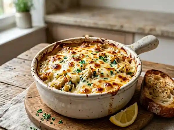 Crabe gratiné à la mozzarella fondante - Photo de présentation