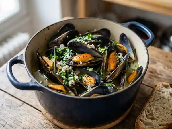 Moules parquées au beurre noisette et persillade - Photo de présentation