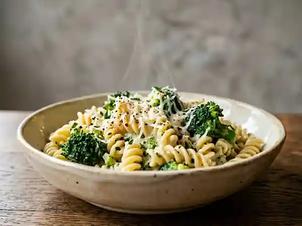 Pâtes crémeuses au brocoli et parmesan - Photo de présentation