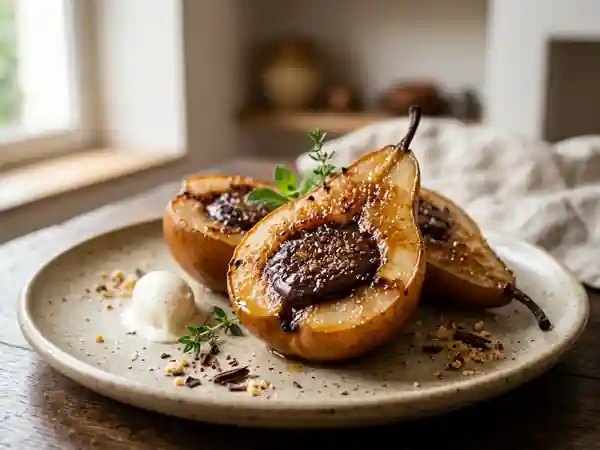 Poires fondantes et leur ganache craquante - Photo de présentation