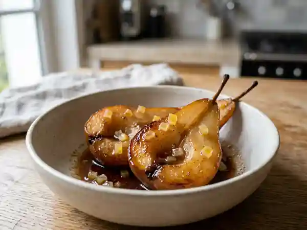 Poires rôties au citron confit et cannelle - Photo de présentation