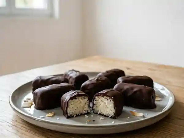 Bounty fondants coco et chocolat noir - Photo de présentation