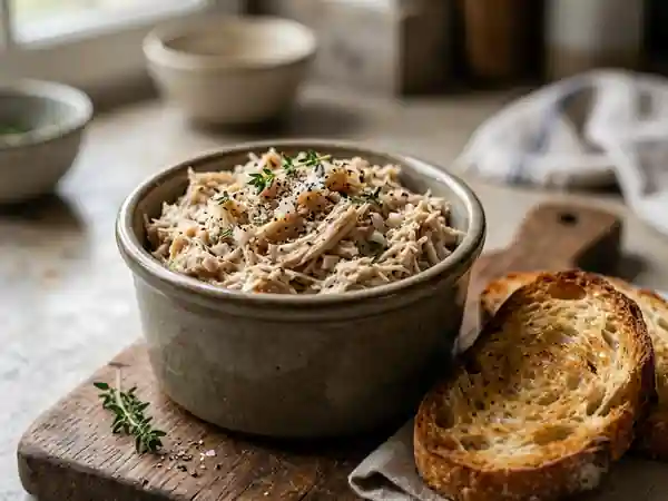 Délicieuses Rillettes de Poule Maison pour un Apéritif Parfait - Photo de présentation