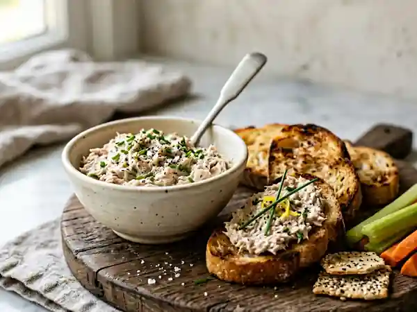 Délicieuses rillettes de thon au fromage frais pour apéritif gourmand - Photo de présentation