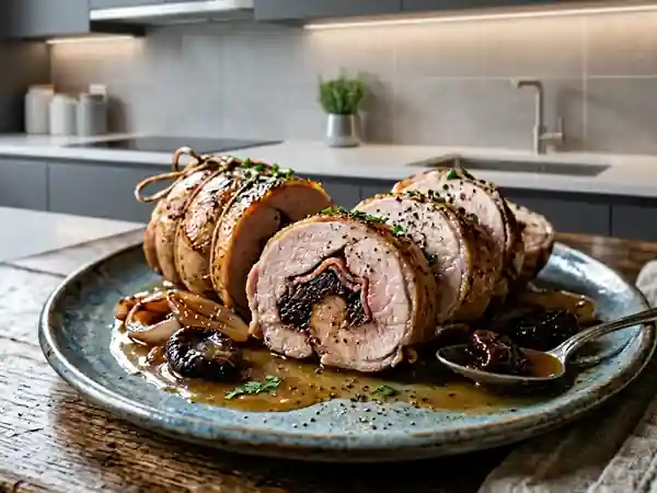 Roulades de lapin aux pruneaux et lard fumé - Photo de présentation