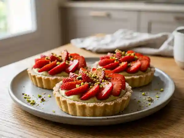 Tartelettes Fraises et Crème Pistache Torréfiée - Photo de présentation