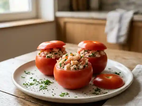 Tomates aux crevettes onctueuses et citronnées - Photo de présentation