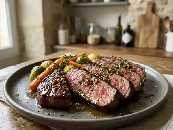 Bœuf grillé laqué au miel et soja - Photo de présentation