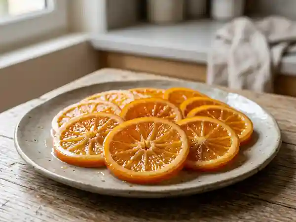 Oranges confites translucides et sirupeuses - Photo de présentation