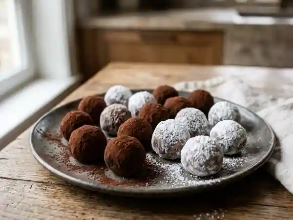 Truffes au chocolat noir fondantes et intenses - Photo de présentation