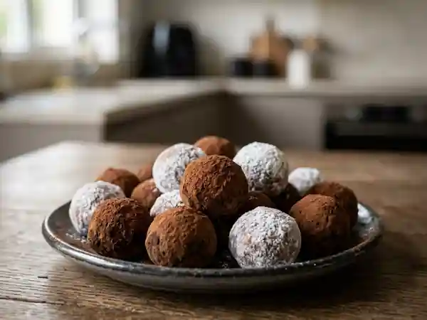 Délicieuses Truffes au Chocolat Noir Maison - Photo de présentation