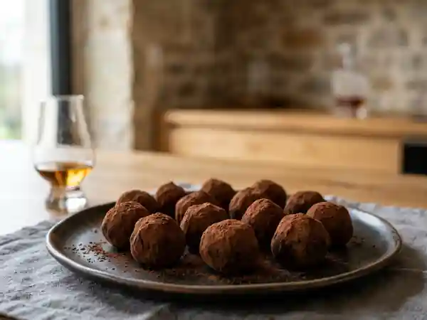 Truffes intenses au chocolat noir et whisky - Photo de présentation